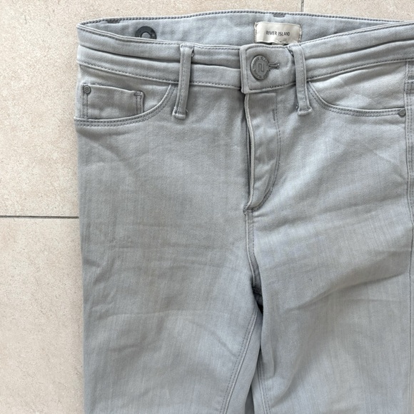 River Island Molly Skinmy Jeans Light Grey Wash UK8 - Picture 5 of 9
